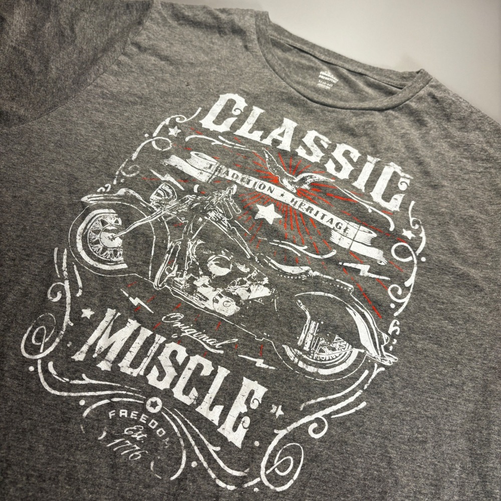 Way To‎ Celebrate Patriotic Classic Muscle Motorcycle Graphic T Shirt L